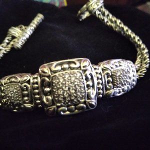 John Hardy silver and clear Swarovski?  stones bracelet,stamped 925